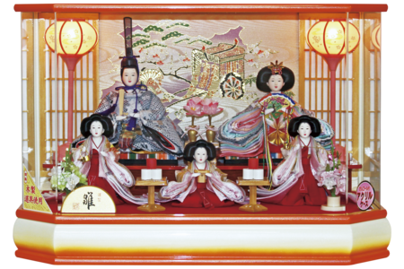 （５６）　芥子五人六角　白/オレンジ