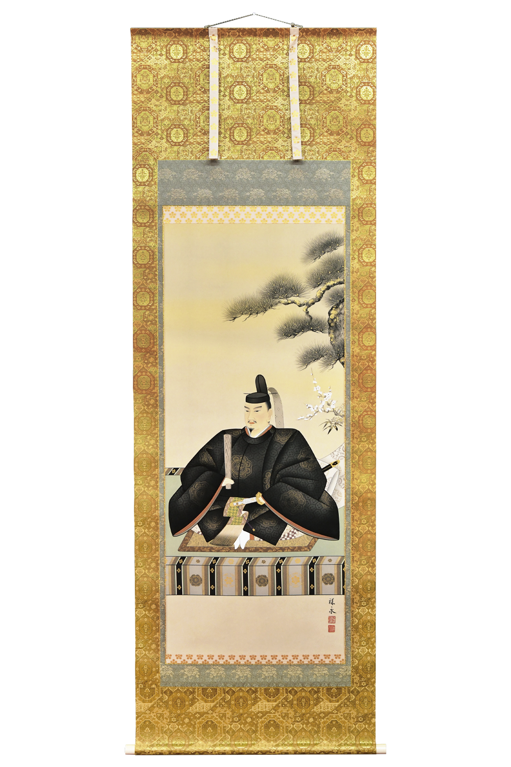 （３４）　西陣本金表装　尺八立　菅原道真公