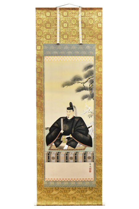 （３４）　西陣本金表装　尺八立　菅原道真公